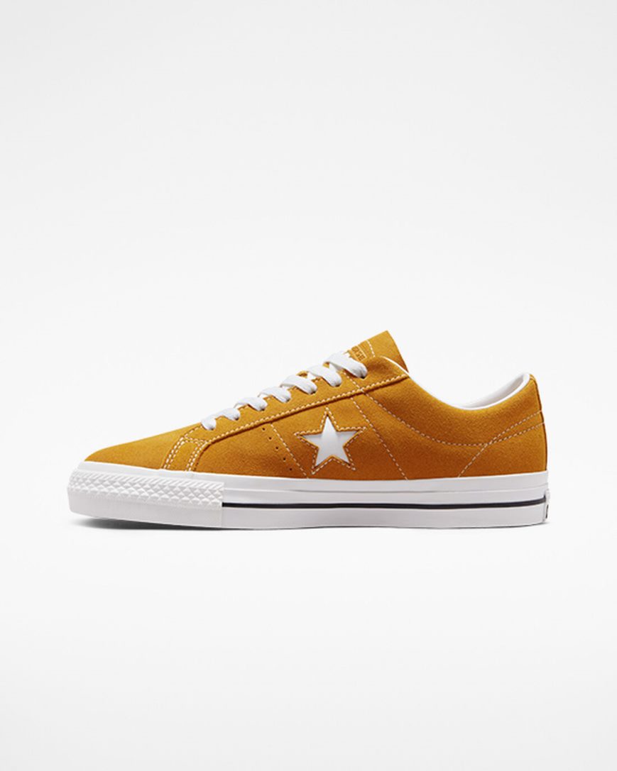 Bascheți Barbati Converse One Star Pro Aurii Portocalii Albi Negrii | RO VYFSZ470